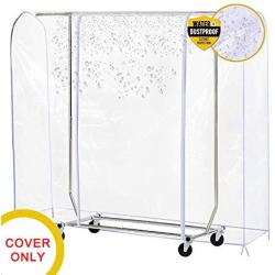 Ruibo Clear Garment Rack Cover Dustproof Clothes Rack Cover with 2 Durable Zipper/Clothing Waterproof Protector (L:71x20x60 inch)