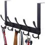 WEBI Over The Door Hook Door Hanger Hook Rack with 5 Tri Hooks for Hanging Coats, Door Towel Rack Towel Hanger Door Coat Hanger Over Door Coat Rack for Bathroom,Behind Back of Door,Black