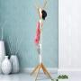 Angels home Simple Clothes Rack Floor Hanger Modern Coat Stand Wood Clothes Tree Nordic Bedroom Living Room Hall Entryway Office Hat Coat Rack