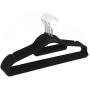 10pcs Random Color Non-Slip Ultra-Thin 360 Degree Swivel Flocked Adult Clothes Hangers with Tie Bar, Notched Shoulders