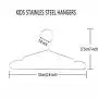 HAZOULEN 10 Pack Childrens Stainless Steel Hangers, Kids Clothes Hangers Space Saving Hangers for Closets