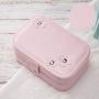 Jewelry Box,BS Faux Leather Jewelry Case Display Case 2 Layers with Mirror for Rings,Earrings,Necklace,Bracelets Organizer Jewelry Storage Boxes (Pink)