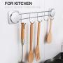 Ezprotekt Self-Adhesive Hook Rack Wall Mounted Coat Rack Stainless Steel Coat Hanger Hat Clothes Robe Towels Bags Pots Hooks for Bedroom Bathroom Kitchen (5 Hooks)