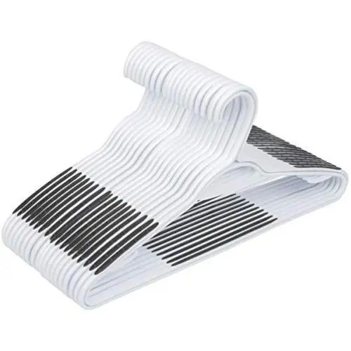 TIMMY Plastic Hangers 40 Pack Heavy Duty Clothes Hangers with Built-in Grip Non-Slip Pads Space Saving Super Lightweight Organizer for Closet Wardrobe,Perfect for Blouses Shirts and More(White&Grey) TIMMY Plastic Hangers 40 Pack Heavy Duty Clothes Hangers with Built-in Grip Non-Slip Pads Space Saving Super Lightweight Organizer for Closet Wardrobe,Perfect for Blouses Shirts and More(White&Grey)