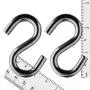 S Hook - Heavy Duty, Marine Grade 316 Stainless Steel 2.5'' Long, 5/16'', Extra Strong S Shaped Hook - Thick Metal Hook for Hanging and Utility Use (2) S Hook - Heavy Duty, Marine Grade 316 Stainless Steel 2.5'' Long, 5/16'', Extra Strong S Shaped Hook - Thick Metal Hook for Hanging and Utility Use (2)