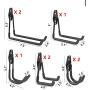 Wall Hung Double Hook,Cheaboom Bicycle Storage Hook Garage Space Saver Heavy Duty Hanger Rack Extended Wall Mount Tool Holder U-Hook with Anti-Slip Coating for Chair Ladder (Multiple Size Hook x 8)