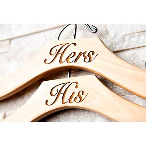 Personalized, Engraved Contour Wedding Hanger by Left Coast Original
