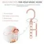 Plastic 5 Circle Multilayer Windproof Clothes Hanger Organizer Fixed Holder Storage Racks Buckle Hanger Anti-Slip Home Hanger 10pcs Random Color