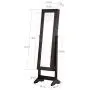 LANGRIA Lockable Jewelry Cabinet Jewelry Armoire with Mirror Jewelry Holder Organizer Storage, 4 Angle Adjustable, Brown