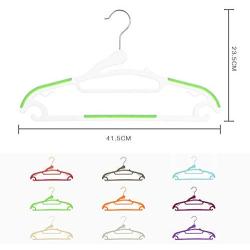 ZZYQ Plastic Hangers,Space Saving Clothes Hangers, Blouses and Pants, Shirts, Ties, Scarves and Sweaters, 20pcs,Orange