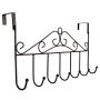 Rbenxia Over the Door Hanger Rack - Decorative Metal Hanger Holder for Home Office Use 7 Hooks Brown