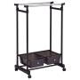 ShopForAllYou Clothes Garment Rack Double Rod Adjustable Clothes Hanger Garment Rack Organizer Rolling w/ 2 Drawers