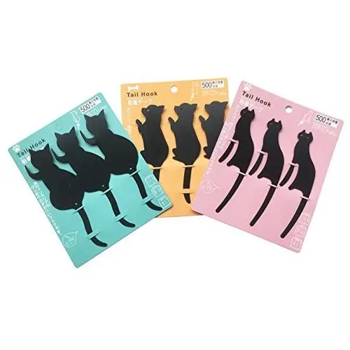 Adhesive Hooks, ICASA, 3M Stainless Steel Self Adhesive Cute Cat Hanger for Hanging Keys Accessories, Bathroom Kitchen Garage - 9 Pack Adhesive Hooks, ICASA, 3M Stainless Steel Self Adhesive Cute Cat Hanger for Hanging Keys Accessories, Bathroom Kitchen Garage - 9 Pack