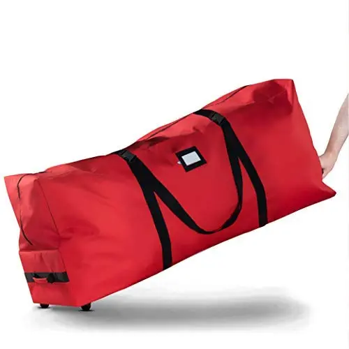 Rolling Christmas Tree Storage Bag - Fits Up To 7.5 ft. Tall Artificial Disassembled Trees, Durable Handles & Wheels for Easy Carrying and Transport - Tear Proof 600D Oxford Duffle Bag - 5 Year Warran Rolling Christmas Tree Storage Bag - Fits Up To 7.5 ft. Tall Artificial Disassembled Trees, Durable Handles & Wheels for Easy Carrying and Transport - Tear Proof 600D Oxford Duffle Bag - 5 Year Warran