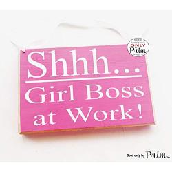 8x6 Shhh Girl Boss at Work Custom Wood Sign In Session Progress Welcome Meeting Massage Wall Door Hanger Handmade