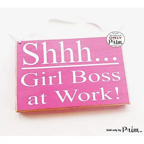 8x6 Shhh Girl Boss at Work Custom Wood Sign In Session Progress Welcome Meeting Massage Wall Door Hanger Handmade