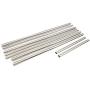 JTW shop Heavy Duty Hanger Single Adjustable Rolling Clothes Rack Hanging Garment Bar Steel and PP Plastic White Color