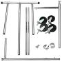 AyaMastro 70.3Inches Adjustable Single Rail Rolling Garment Rack Storage Cloth Hanger with Caster Silver with Ebook