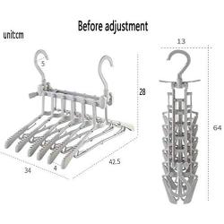 EvaroFly Portable Multipurpose Magic Folding Hanger, Anti-skidding Storage Clothes Hanger, Household Travel Camping -Gray-a 2 Pcs