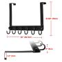 SKOLOO Over The Door Hanger, Assembly & Heavy Duty - 6 Hooks, Stainless Steel Over Door Hooks for Hanging, Over The Door Towel Rack for Bathroom Over The Door Coat Rack, Black