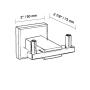 TNOMS Robe Hook Bathroom Square Hook Hand Towel Bath Coat Key Hanger Kitchen Cabinet Closet Hook and Shirt Holder Black Finish, Wall Mounted, GZQ6001BK