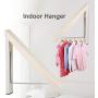 GOTOTOP Folding Hidden Wall-mount Hanger Retractable Indoor Bedroom Clothes Towel Rack