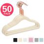 MIZGI Premium Kids Velvet Hangers (Pack of 50) with Copper/Rose Gold Hooks,Space Saving Ultra Thin,Non Slip Hangers use for Childrens Skirt Dress Pants,Clothes Hangers by (Ivory)