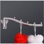 5pcs Family Room Accessories Stainless Steel Wall Mount Clothes Hanger Rack Hook Swing Arm Ball Rotary Holder