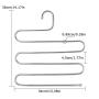 Eleling 5 Layers Pants Clothes Rack S Shape Multi-Purpose Hangers For Trousers Tie Organizer Storage Hanger