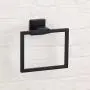 Modern Black Towel Holder SUS304 Stainless Steel Towel Hanger Towel Ring for Bathroom Lavatory Wall Mount Contemporary Style