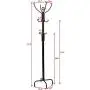 AyaMastro Black 76Inches Steel Coat Rack Free Standing Clothes Hanger Holder 3 Layer with Hooks