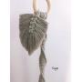 Macrame Plant Hanger Leaf Feather Tassel Pink Mustard Sage Natural BOHO Decor Dorm Nursery
