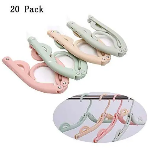 LIUYANG Travel Hangers,Ultra-Light Folding Clothes Rack,Travel Accessories Foldable Clothes Drying Rack,Non-Slip Design is Convenient for Drying Various Clothes,20 Pack.
