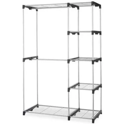 SMART CHOICE AMERICA Closet Organizer Storage Rack Portable Clothes Hanger Home Garment Shelf Rod G68