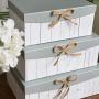 Soul & Lane Decorative Storage Cardboard Boxes with Hemp Tie (Set of 5, White Birch) | Nesting Gift Boxes with Lid for Keepsake Toys Photos Memories Closet Nursery Office Bedroom Decoration