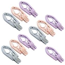 TOPBATHY 10pcs Folding Clothes Hangers Portable Travel Hangers Multifunctional Plastic Hangers with Clips for Children Student Adult