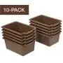 ECR4Kids Scoop-Front Storage Bins, Easy-to-Grip Design Storage Cubbies, Kid Friendly and Built to Last, Pairs with ECR4Kids Storage Units, 10-Pack, Chocolate
