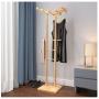 DZWLYX Solid Wooden Coat Rack Entryway Hall Bedroom Stand Tree Rack for Clothes Hat Handbag Jacket Scarf Hanger (Color : Wood)