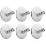 EMISK Self Adhesive Towel Hooks, 304 Stainless Steel Stick On Hooks Robe Hook Hanger Heavy Duty, Waterproof Wall Hooks Holder for Bathroom Kitchen and Bedroom [6 Pack]
