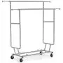 Yaheetech Commercial Grade Garment Rack Rolling Collapsible Rack Hanger Holder Heavy Duty Double Rail Clothes Rack Extendable Clothes Hanging Rack 2 Omni-Directional Casters w/Brake,250 lb Capacity