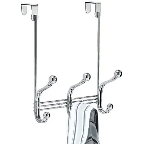 iDesign 53070 York Lyra Steel Over-The-Door 6-Hook Storage Rack - 8.38'' x 5.25'' x 11'', Chrome iDesign 53070 York Lyra Steel Over-The-Door 6-Hook Storage Rack - 8.38'' x 5.25'' x 11'', Chrome