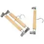 LOHAS Home 10-Pack Natural Finish Wooden Pant Skirt Hangers with 2-Adjustable Anti-Rust Clips