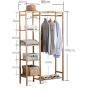 XQY Coat Racks Clothes Stand 3 in 1 Multifunction Floor-Standing Bamboo Arts Hangers Storage Racks Bedroom Clothes Rack Clothes Hanger 145 90Cm Stable and Durable,Clothes Tree