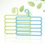 5pcs Random Color Multi-Purpose Clothes Hanger 5 Layers Pants Hanger Cloth Rack Multilayer Storage Scarf Tie Space-Saving Clothes Hanger