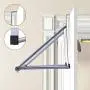 Simple Trending Over The Door Closet Rod Hanger with Door Hook, Clothes Garment Organizer Rack for Hanging Clothes, Metal, Silver