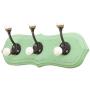 Indianshelf Handmade 2 Artistic Vintage Green Wooden Double Loop Coat Hooks Hangers/Clothes Hooks Door Mount