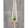 74.8 large macrame plant hanger, extra long double macrame plant hanger, 2 tier wall hanging planter, white cotton pot holder, boho chic