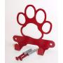 Dog Leash Hook Hanger. Dog Paw. Cherry Red Color. Made in USA. Solid Steel. Screws Included.