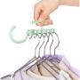 10pcs Random Color Plastic Coat Hangers Windproof Organizer Hook Fixed Holder Buckle 5 Circle Anti-Slip Hanger Storage Racks Clothes Hanger