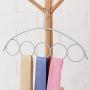 Scarf Hanger Multi Purpose Space Saving Hangers 5 Rings Plastic Clothes Hanger Scarf Tie Belt Sock Storage Hangers (A)